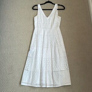 Eliza J White Eyelet Midi Dress
